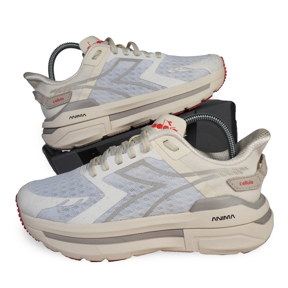 Diadora Cellula Performance Running Shoes Womens 6.5 White Cream Red ANIMA 36.5